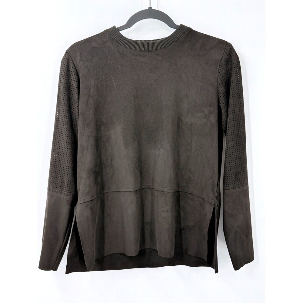 Minimum Dorte Sweat Womens 36 (S) Scandinavian Minimalist Faux Suede Avant Garde